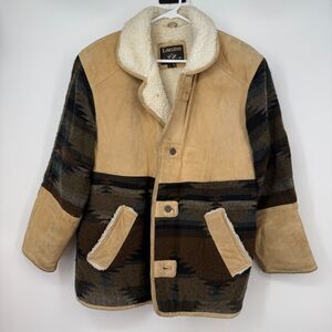 Vintage LAWLESS BY ARDNEY Jacket Leather Wool Shearling Western Chore Sz Mens S